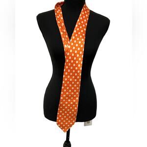 Varsity Orange Patterned Tie Paw Print